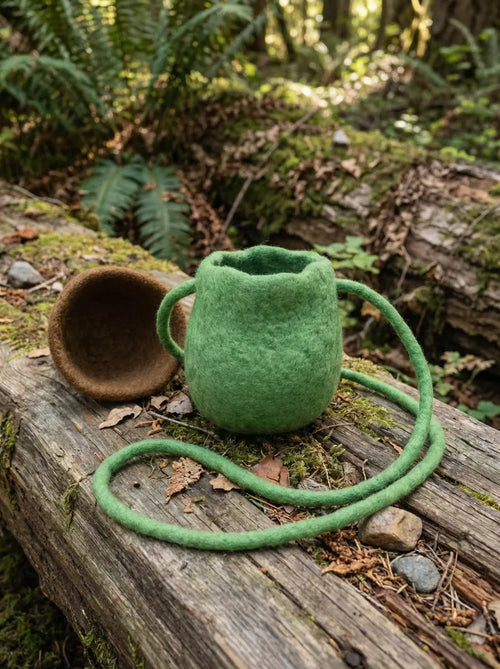 Hand Felted Acorn Crossbody Bag