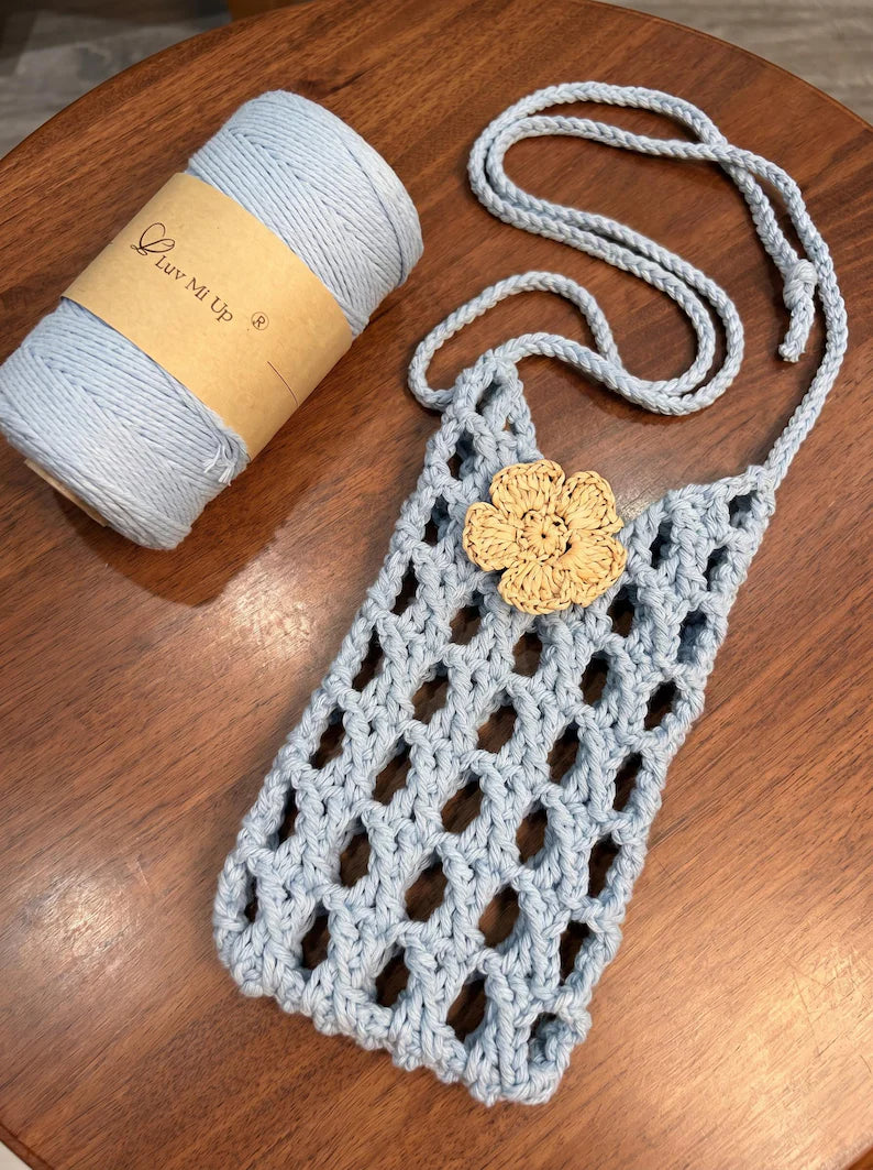 Hand-Crocheted Boho Phone Pouch | Crossbody Cell Phone Bag