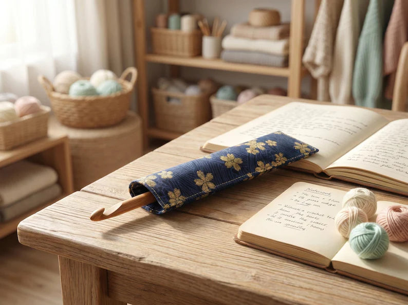 Japanese Seigaiha Crochet Hook Organizer