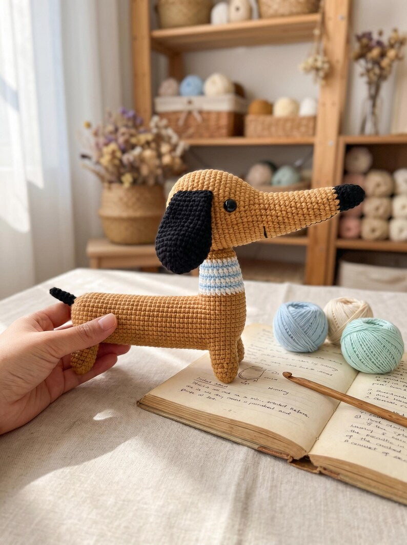 Beginner Dachshund Amigurumi Dog Craft Kit