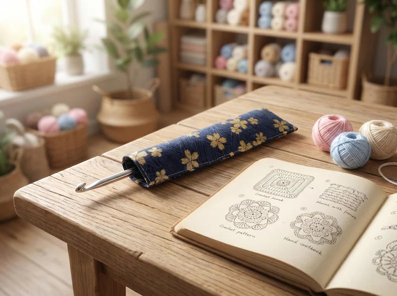 Japanese Seigaiha Crochet Hook Organizer
