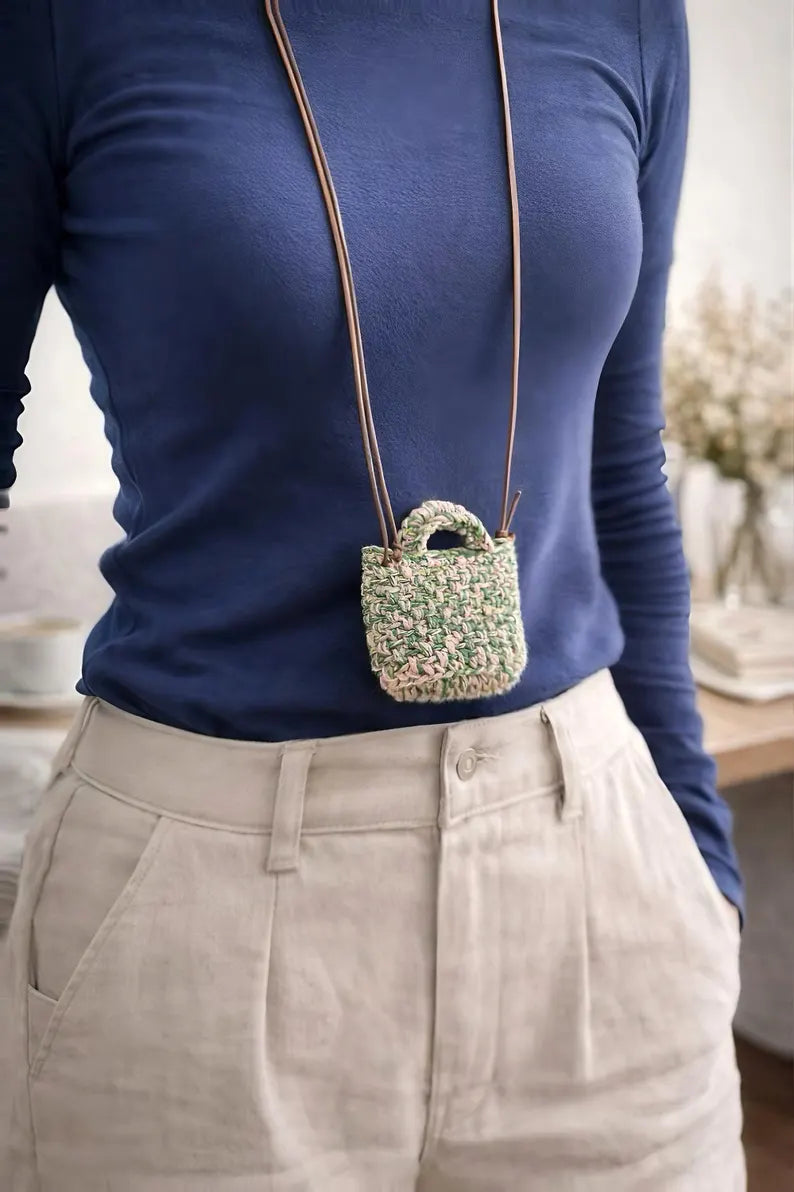 Handmade Boho AirPods Case with Leather Strap | Unique Pouch
