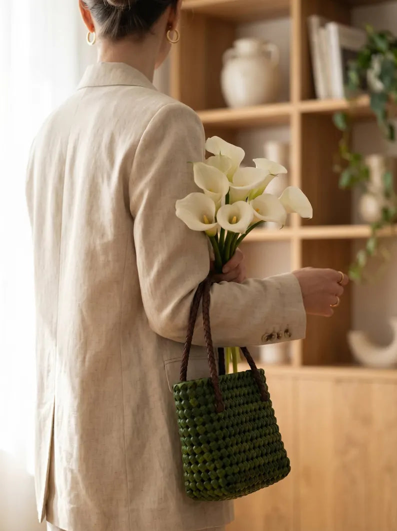 Handwoven Rattan Tote Bag