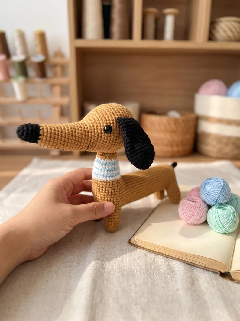 Beginner Dachshund Amigurumi Dog Craft Kit