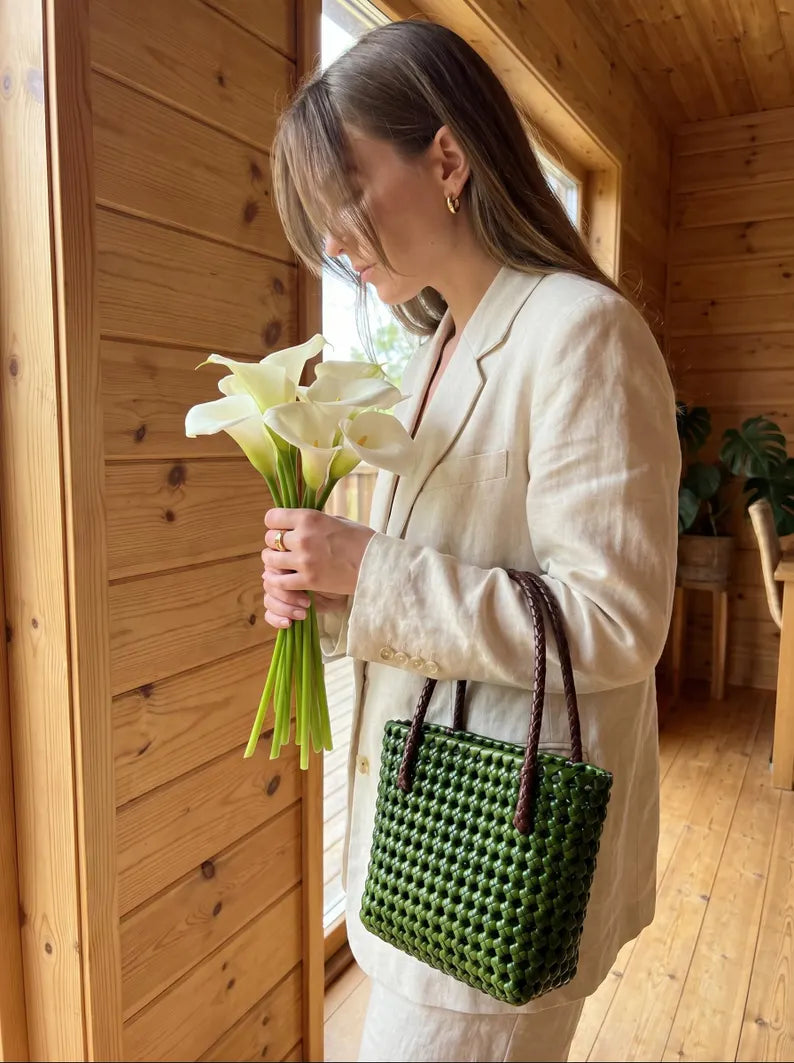 Handwoven Rattan Tote Bag