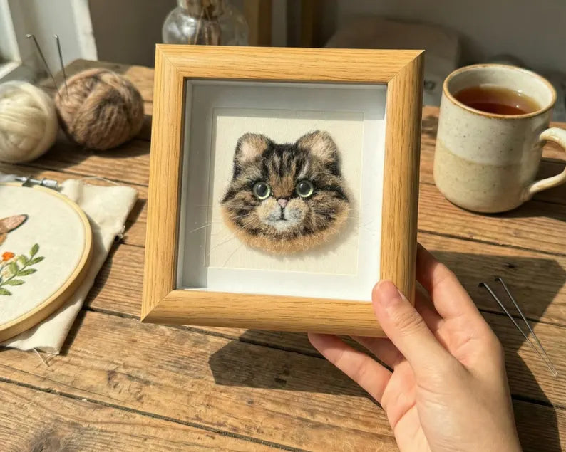 Personalized Needle Felt Pet Miniature | Framed 3D Art