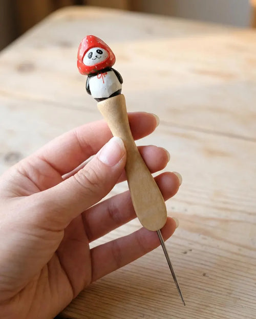 Hand Carved Wooden Animal Crochet Hook