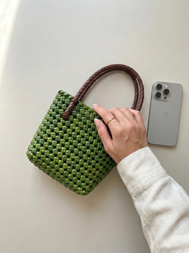 Handwoven Rattan Tote Bag