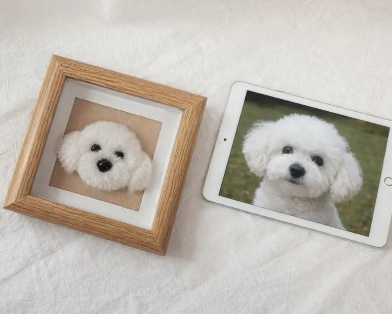 Personalized Needle Felt Pet Miniature | Framed 3D Art