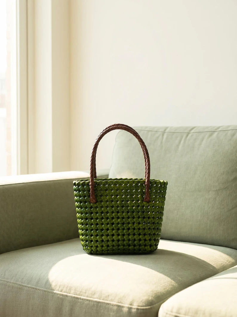 Handwoven Rattan Tote Bag