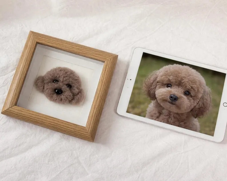 Personalized Needle Felt Pet Miniature | Framed 3D Art