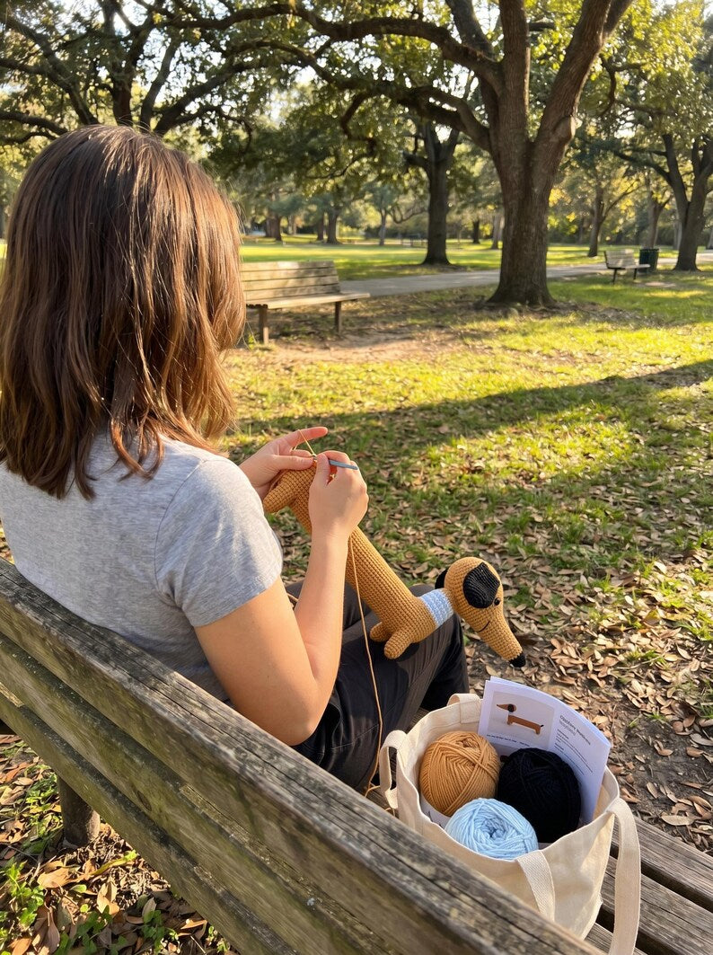 Beginner Dachshund Amigurumi Dog Craft Kit
