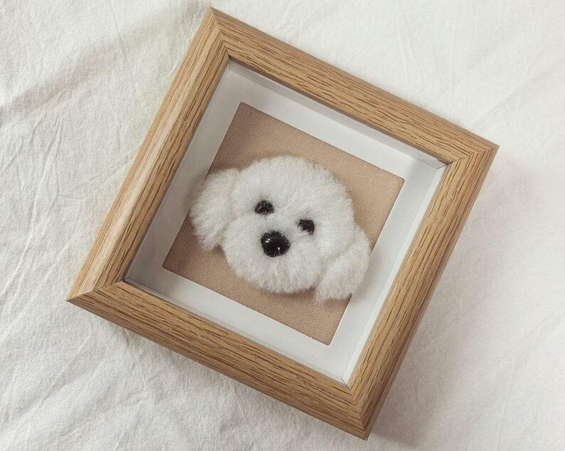 Personalized Needle Felt Pet Miniature | Framed 3D Art