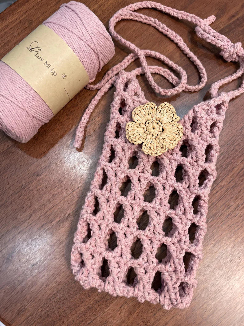 Hand-Crocheted Boho Phone Pouch | Crossbody Cell Phone Bag